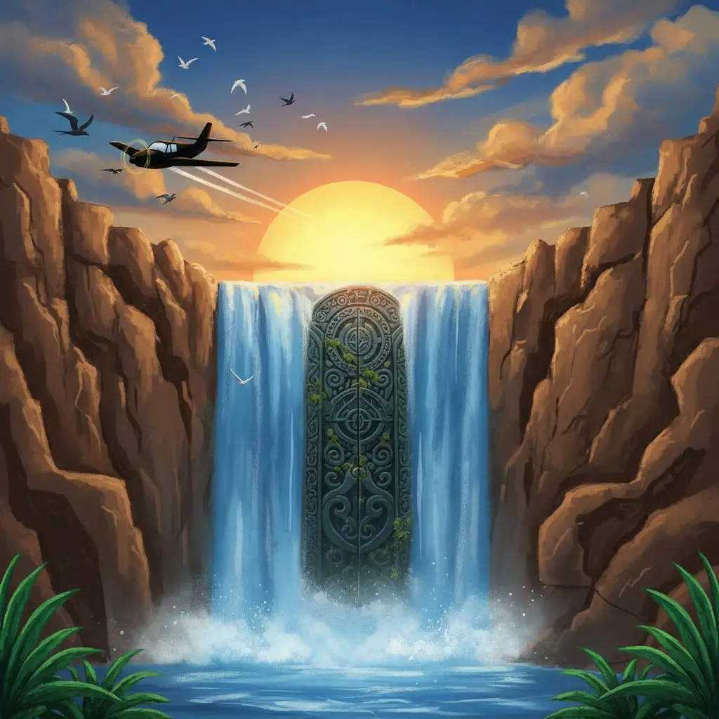 gemini-2.5-flash-image_put_a_stunning_secret_door_behind_the_water_that_falls_with_beautiful_birds_in_t-0.webp