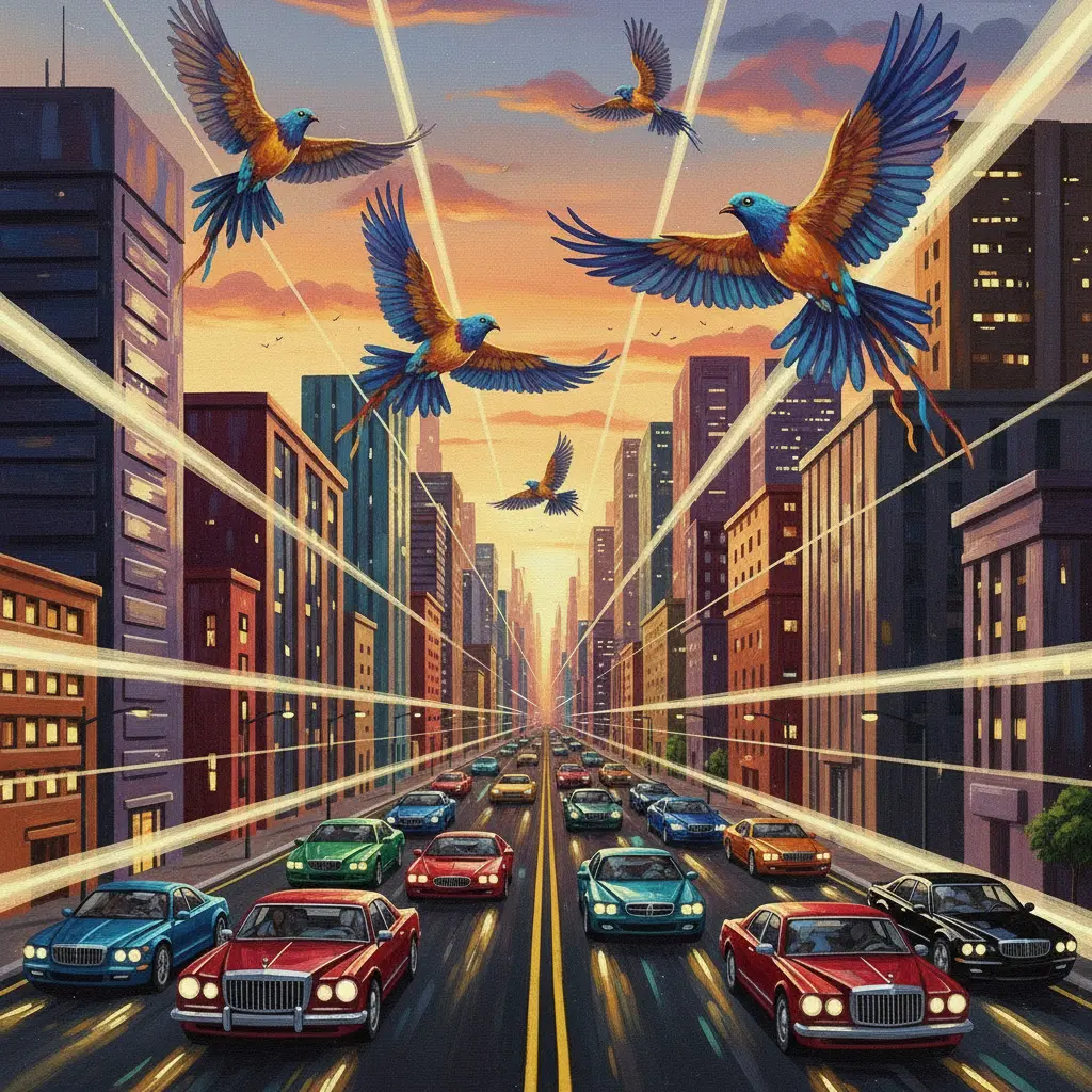 gemini-2.5-flash-image_put_brautiful_birds_in_thr_sky_and_a_stunning_trafic_of_luxurious_car_on_the_bot-0.webp